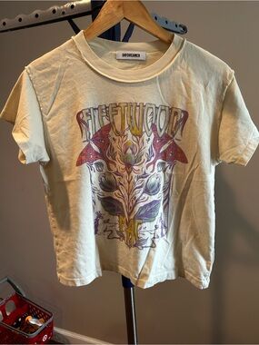 Daydreamer Cream Fleetwood Mac Floral Butterfly Tee